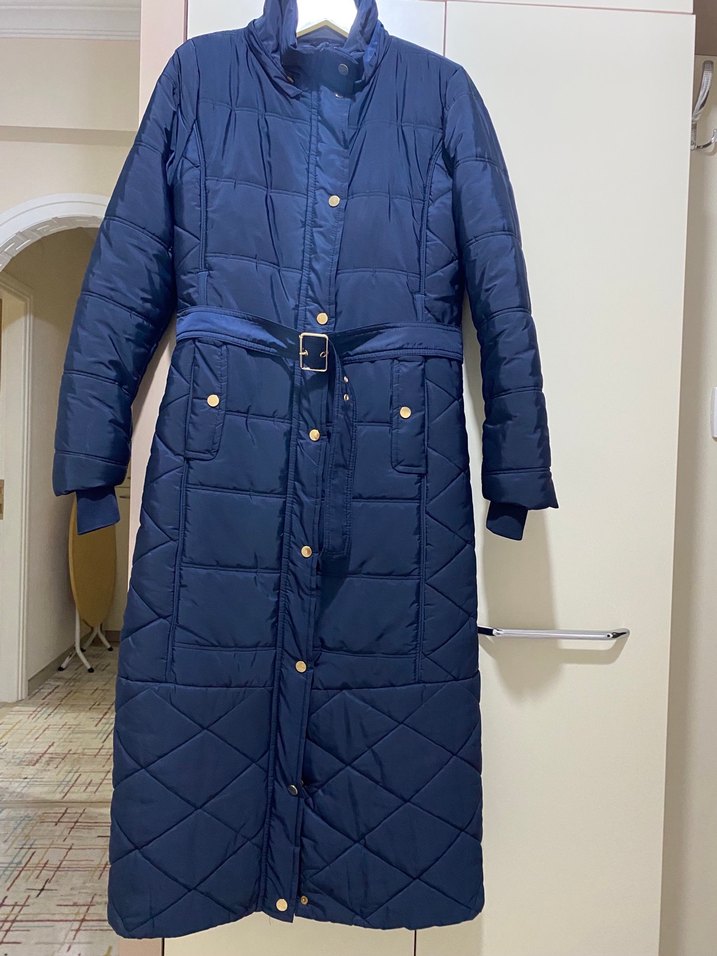 Kadın Lacivert Uzun Kürklü Kışlık Mont - Görsel 2