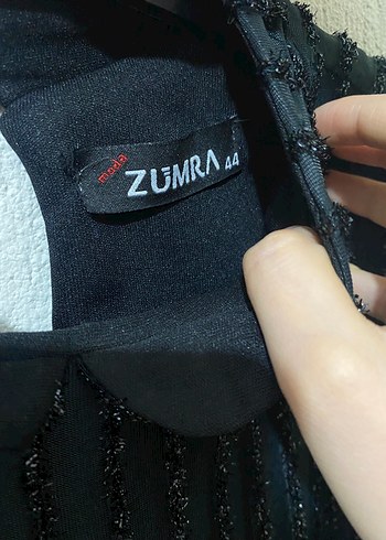 Siyah Uzun Kollu Şifon abiye elbise - Görsel 5