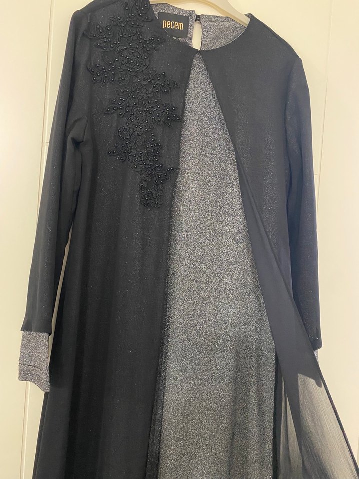Siyah tesettür abiye Elbise - Görsel 2