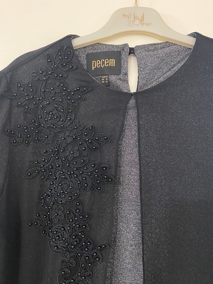 Siyah tesettür abiye Elbise - Görsel 3