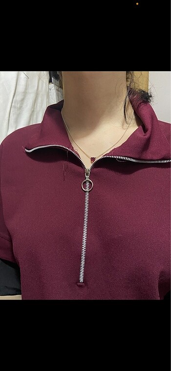 s Beden bordo Renk Zara basic üst