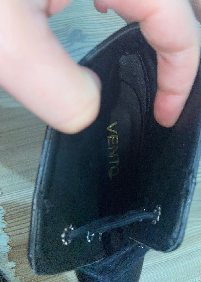 Ucu kesik topuklu bağcıklı şık boti - Görsel 5