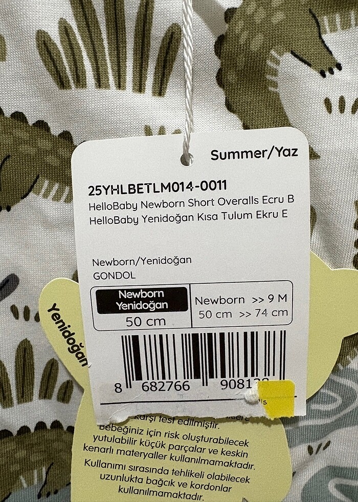 Bebek yazlık zıbın 50 cm - Görsel 2