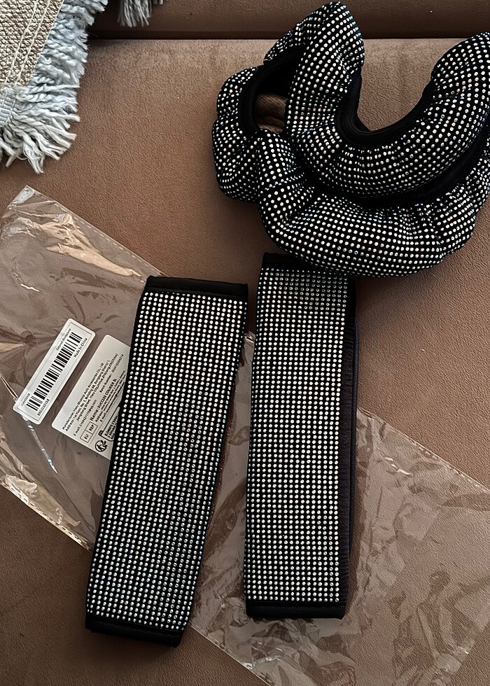 PARLAK GÜMÜŞ Direksiyon kılıfı ve emniyet kemeri - Görsel 5