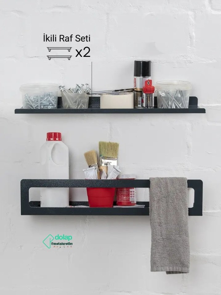 Banyo Mutfak için Takım Rafı Seti 30 cm - Görsel 2