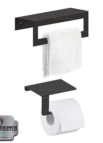 Metal havluluk askısı ve tuvalet kağıtlığı seti 