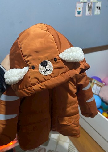 Kahverengi Parlak Fermuarlı Erkek Çocuk Mont - Görsel 2