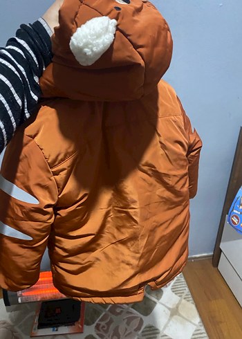 Kahverengi Parlak Fermuarlı Erkek Çocuk Mont - Görsel 4