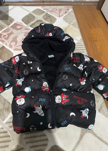 Desenli Siyah Erkek Bebek Montu - Görsel 3