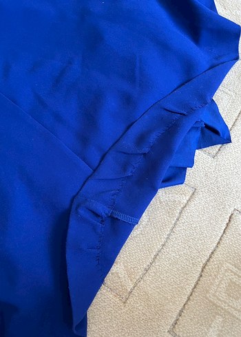 Lacivert Drapeli Uzun Abiye Elbise - Görsel 6