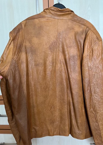 AMUR Deri Kahverengi Taba Biker Ceket - Görsel 3