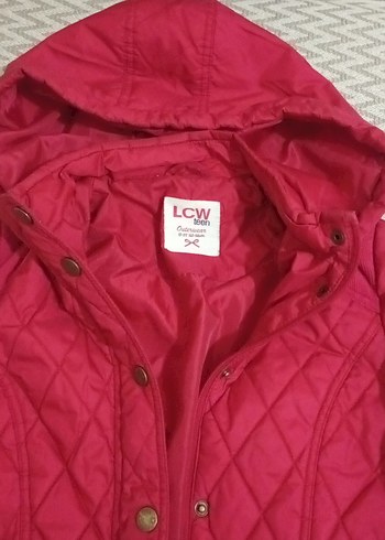 Bordo Düğmeli Kız Çocuk Mont LCW - Görsel 4