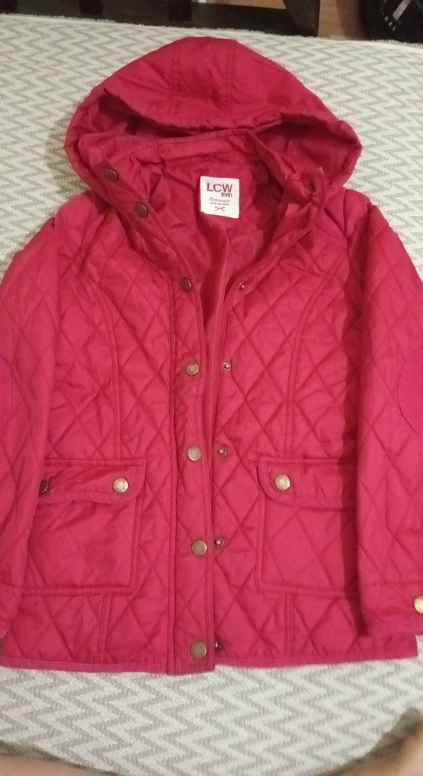 Bordo Düğmeli Kız Çocuk Mont LCW - Görsel 3