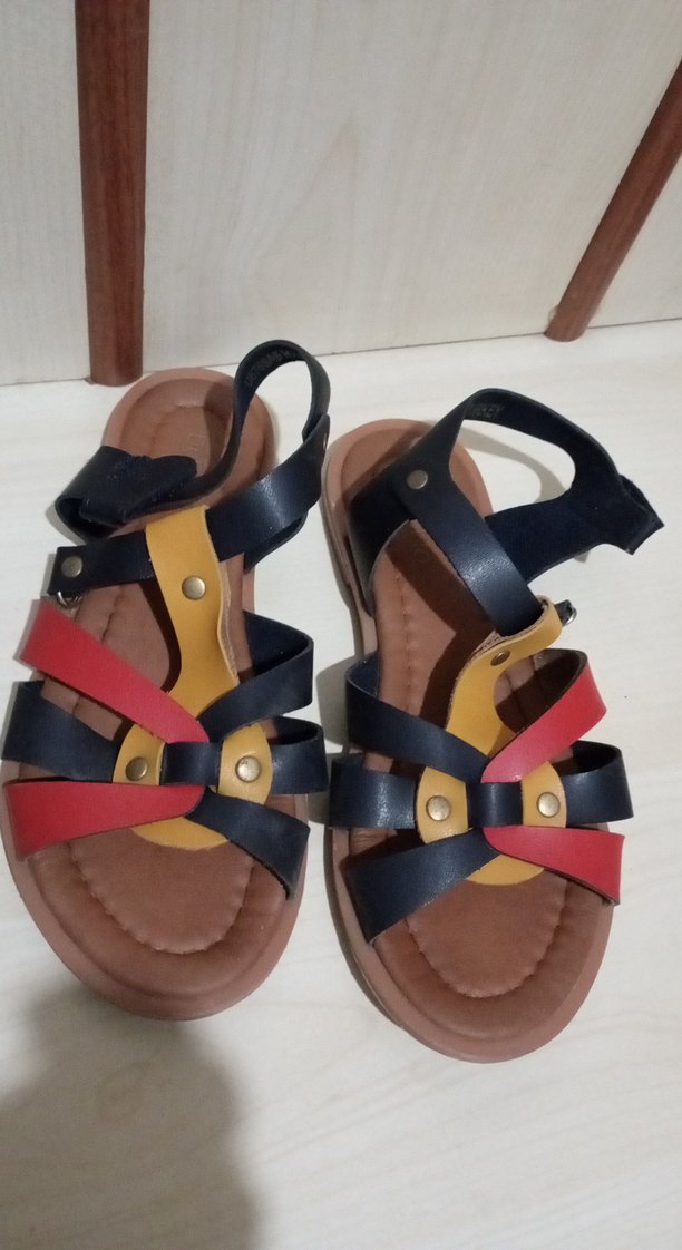 Çok Renkli kız çocuk Dolgu Topuklu Sandalet - Görsel 4