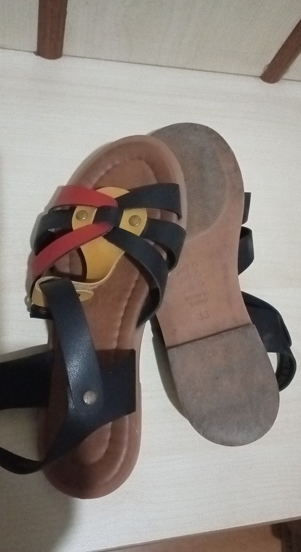 Çok Renkli kız çocuk Dolgu Topuklu Sandalet - Görsel 3