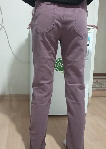 Mor Süet Düğmeli genç Pantolon - Görsel 3