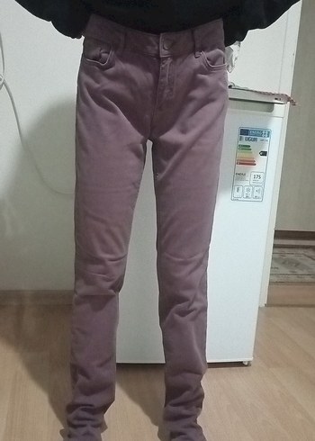 Mor Süet Düğmeli genç Pantolon - Görsel 2
