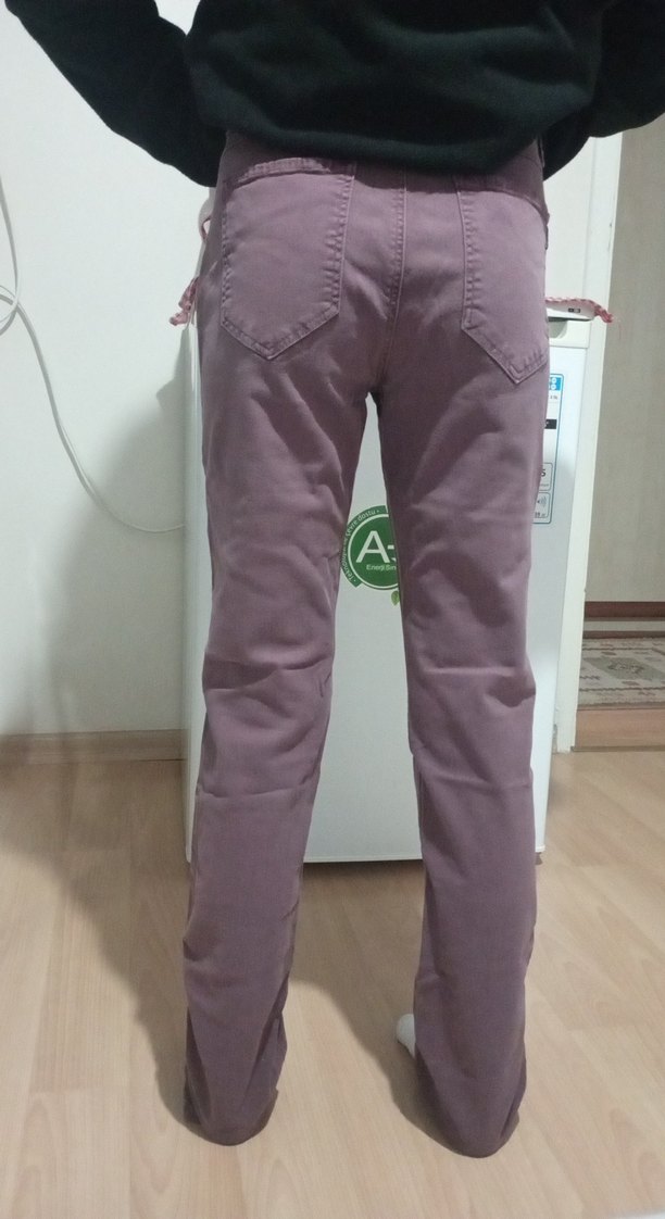 Mor Süet Düğmeli genç Pantolon - Görsel 3