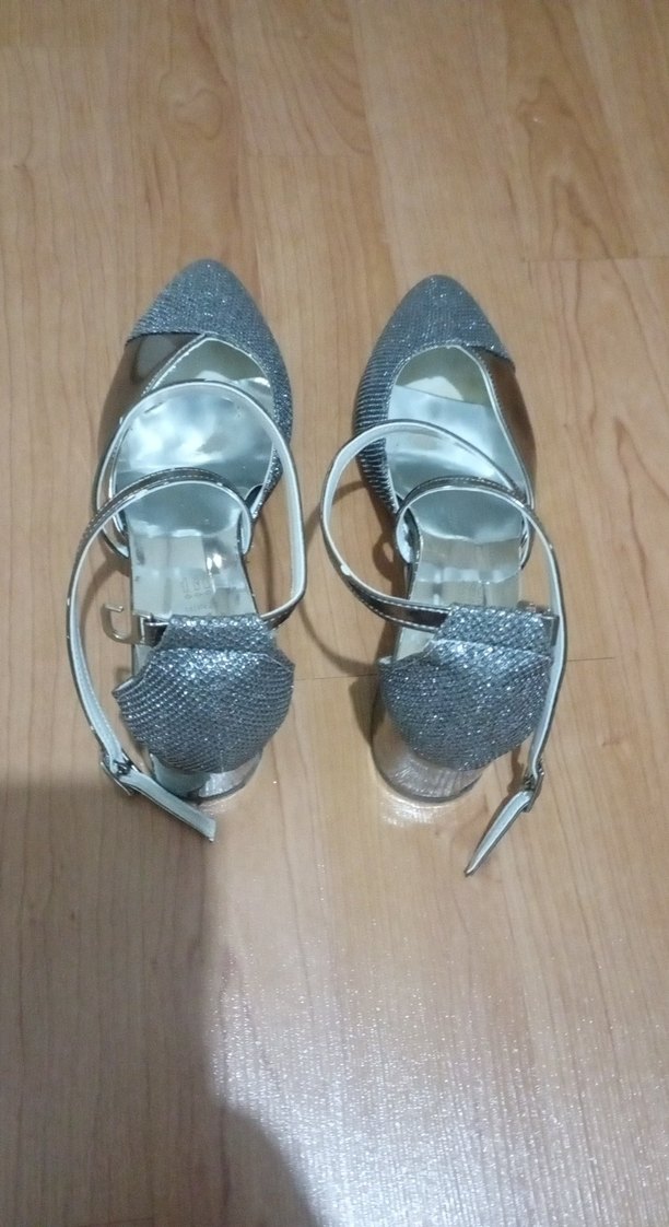 Gri Yılan Desenli Stiletto Topuklu Kadın Ayakkabı - Görsel 3