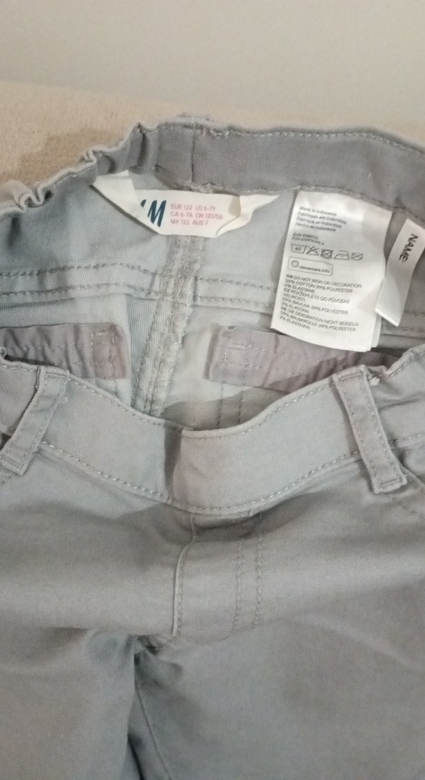 Gri Kız Kot Pantolon Nakışlı ve Düğmeli - Görsel 4