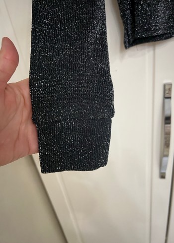 xs Beden gri Renk Kendinden simli Gri Uzun Kollu triko