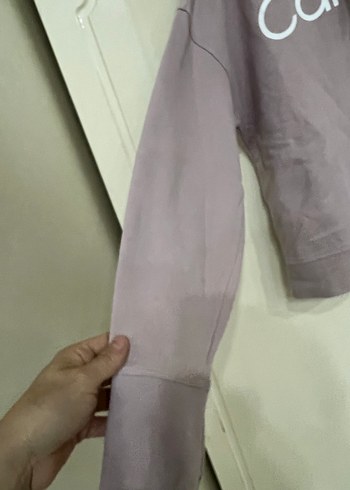 l Beden pembe Renk Orjinal Calvin Klein Kapüşonlu Sweatshirt