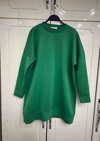 Kadın Yeşil Salaş Sweatshirt tunik
