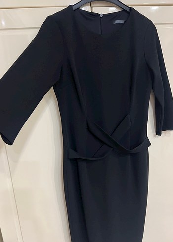 Selen mRkaSiyah Midi Ofis Elbisesi - Görsel 3