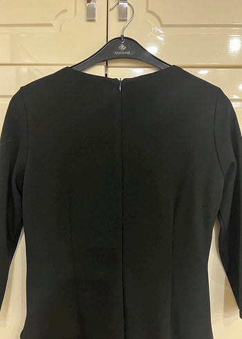 Selen mRkaSiyah Midi Ofis Elbisesi - Görsel 6