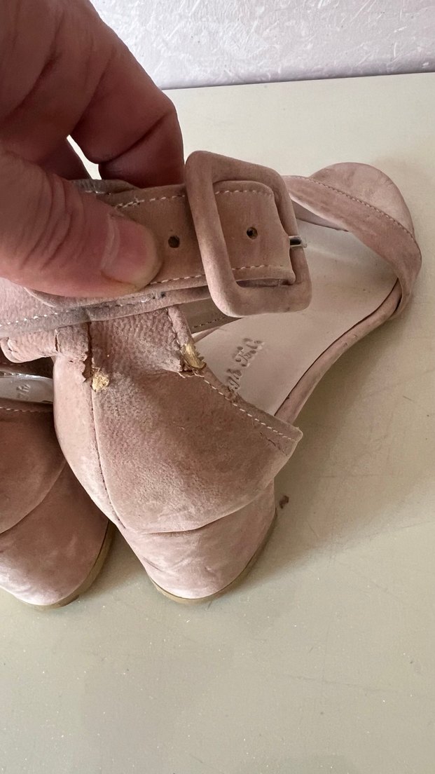 Pudra rengi Süet Kadın Topuklu Sandalet - Görsel 5