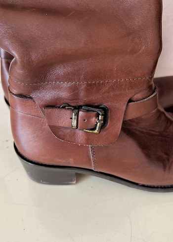 Elle marka Kahverengi Deri Tokalı  Kadın Çizme - Görsel 3