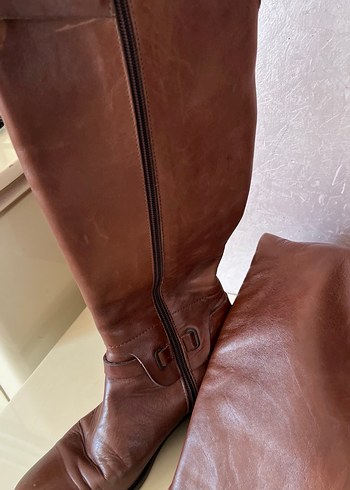Elle marka Kahverengi Deri Tokalı  Kadın Çizme - Görsel 4