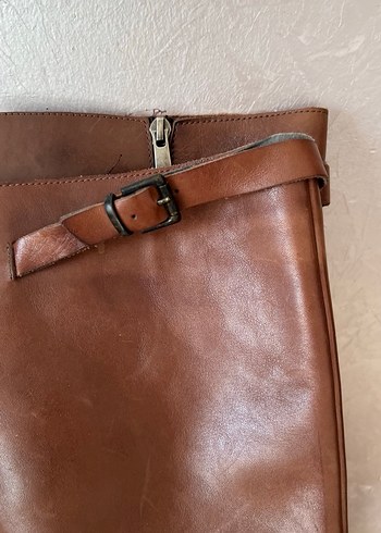 Elle marka Kahverengi Deri Tokalı  Kadın Çizme - Görsel 2