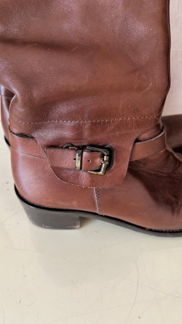 Elle marka Kahverengi Deri Tokalı  Kadın Çizme - Görsel 3