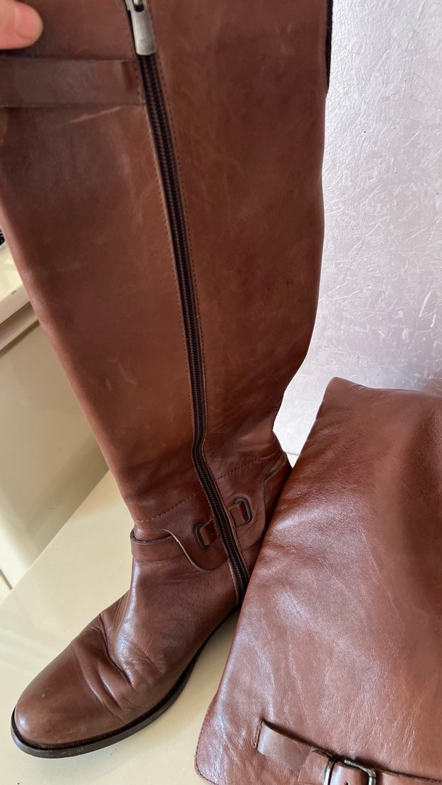 Elle marka Kahverengi Deri Tokalı  Kadın Çizme - Görsel 4