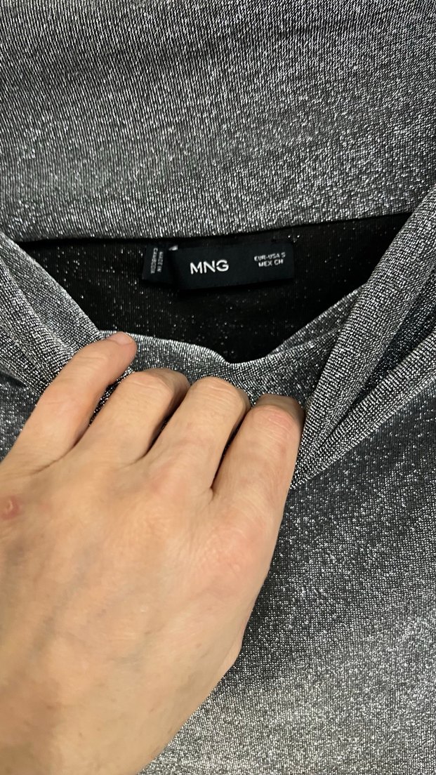 Mango marka Gri Uzun Kollu Drapeli Kadın Bluz - Görsel 5