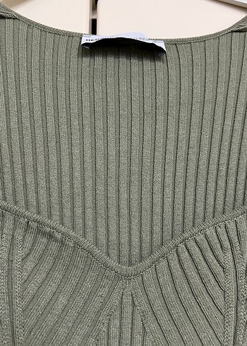 Bershka marka Fitilli Uzun Kollu Triko Elbise - Görsel 5