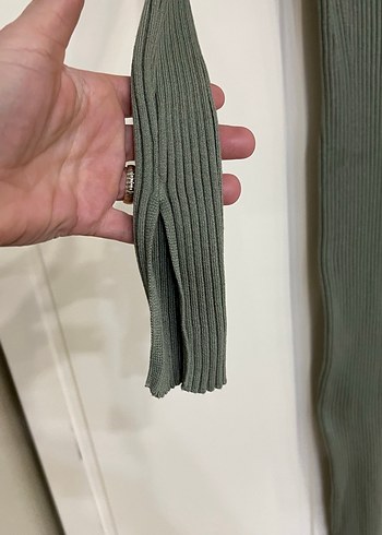 Bershka marka Fitilli Uzun Kollu Triko Elbise - Görsel 4