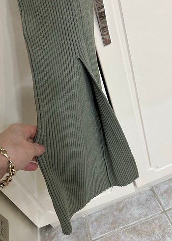 Bershka marka Fitilli Uzun Kollu Triko Elbise - Görsel 7