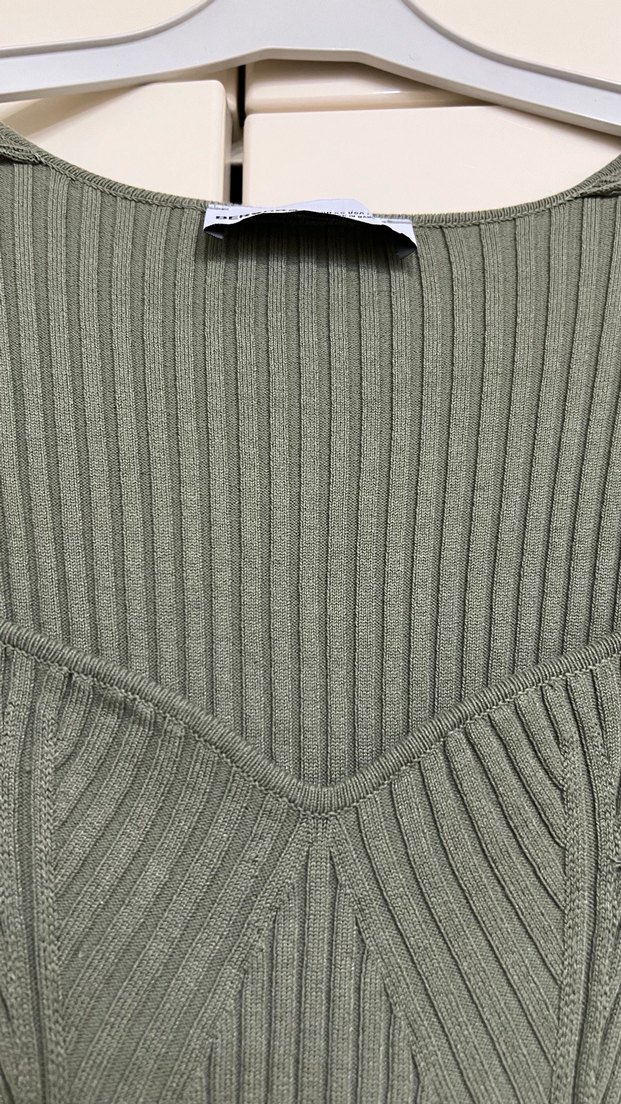 Bershka marka Fitilli Uzun Kollu Triko Elbise - Görsel 5