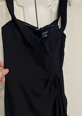 Zeynep tosun tasarımı Straplez Uzun Drapeli Kadın Abiye Elbise - Görsel 6