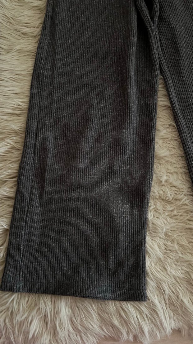 Zara markaGri Kadın Rahat Kesim triko Pantolon - Görsel 2