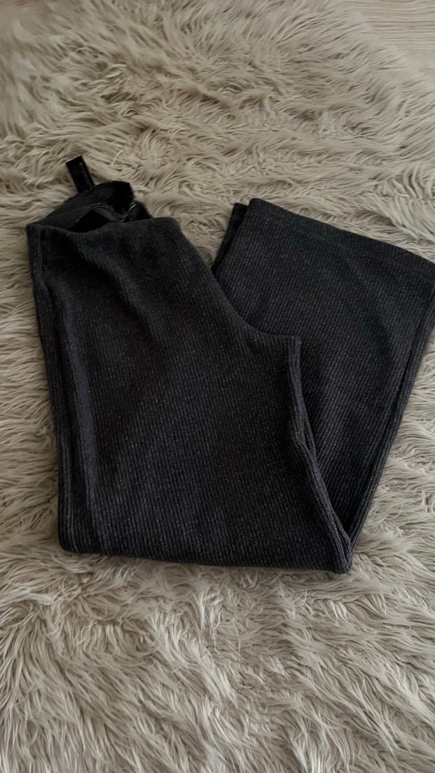 Zara markaGri Kadın Rahat Kesim triko Pantolon - Görsel 4