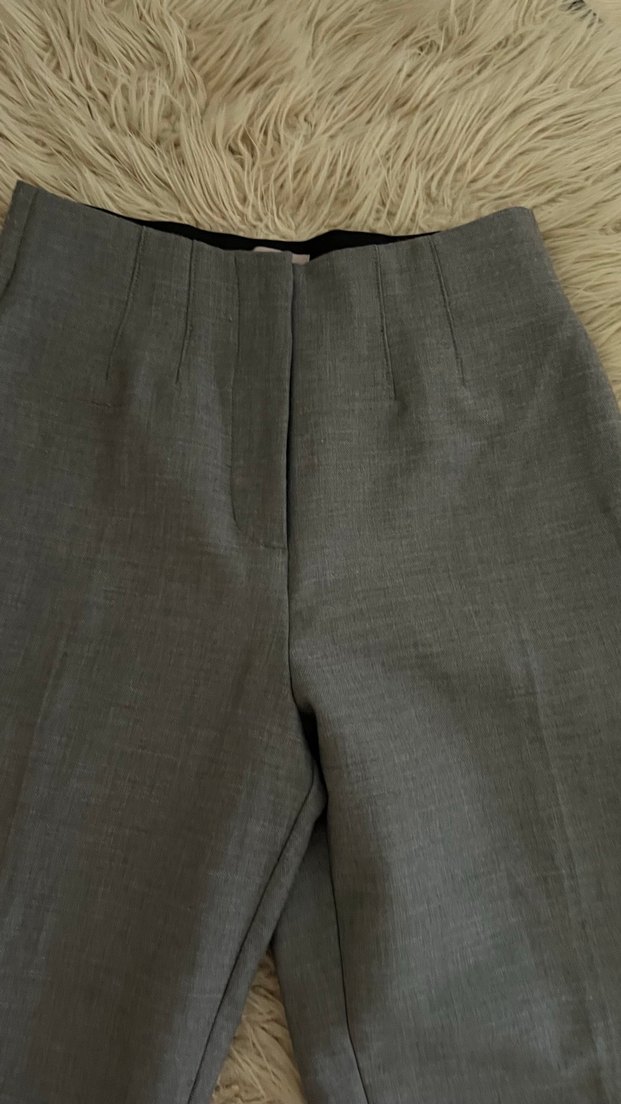 H&M marka Kadın Gri Kumaş Ofis Pantolonu - Görsel 3