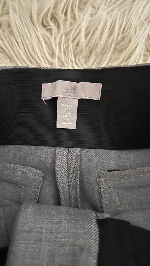 H&M marka Kadın Gri Kumaş Ofis Pantolonu - Görsel 4