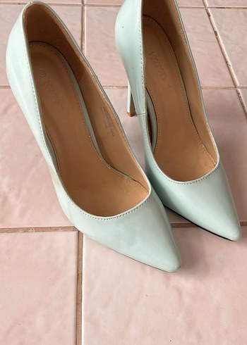 37 Beden Mavi Minimalist Stiletto Kadın Ayakkabı