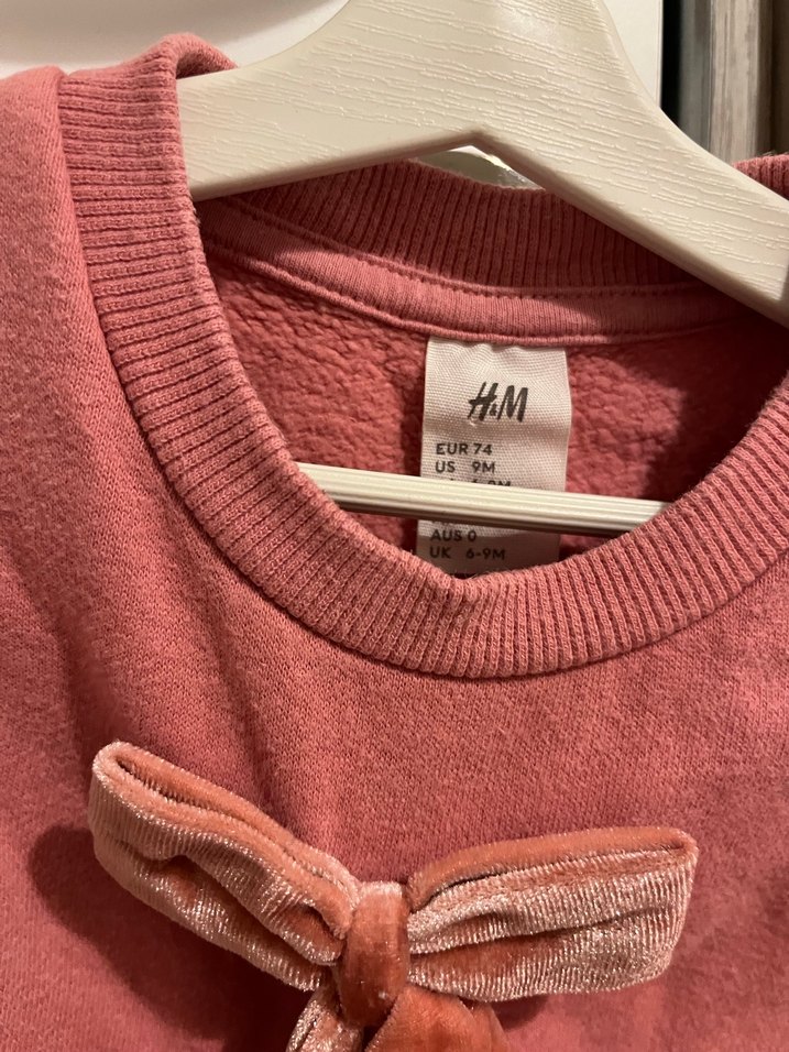 Pembe Kız Çocuk Bisiklet Yaka Sweatshirt - Görsel 3