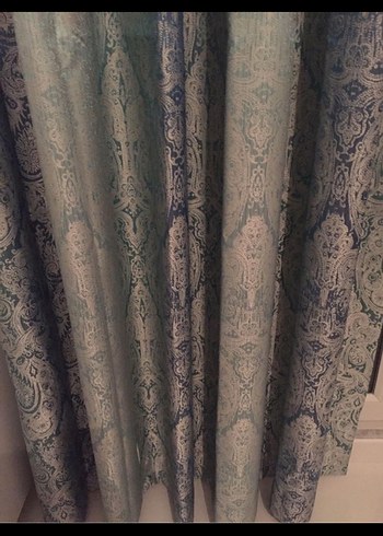 Modern Klasik Mavi Batik Desenli Perde - Görsel 2