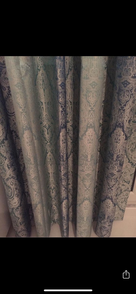 Modern Klasik Mavi Batik Desenli Perde - Görsel 2