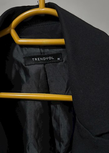 Siyah Kadın Düğmeli Blazer Ceket - Görsel 3